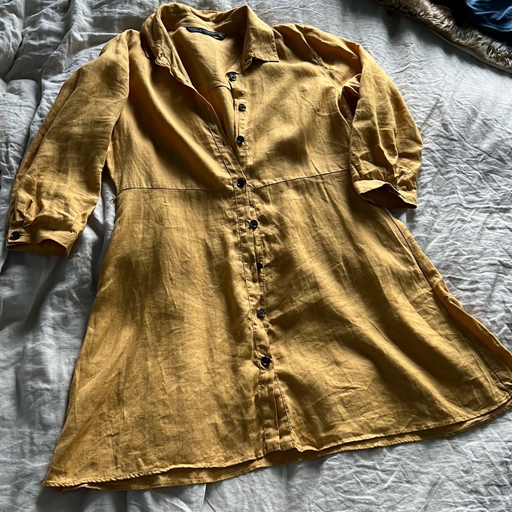 Marigold linen Zara dress